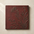 Flora Oxblood — Handcrafted Ceramic Wall Tile